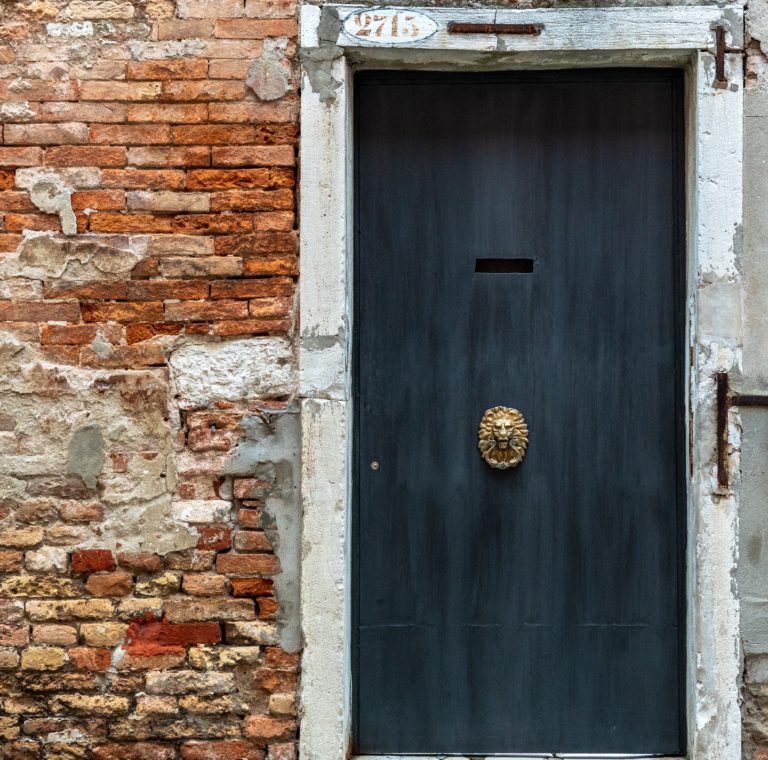 A lion door knocker in Venice