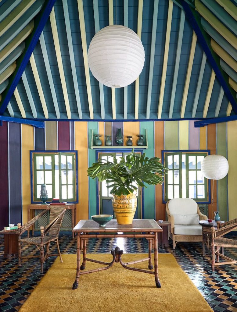 Saint Laurent personally designed and painted the top floor of Villa Oasis via ELLE Decor