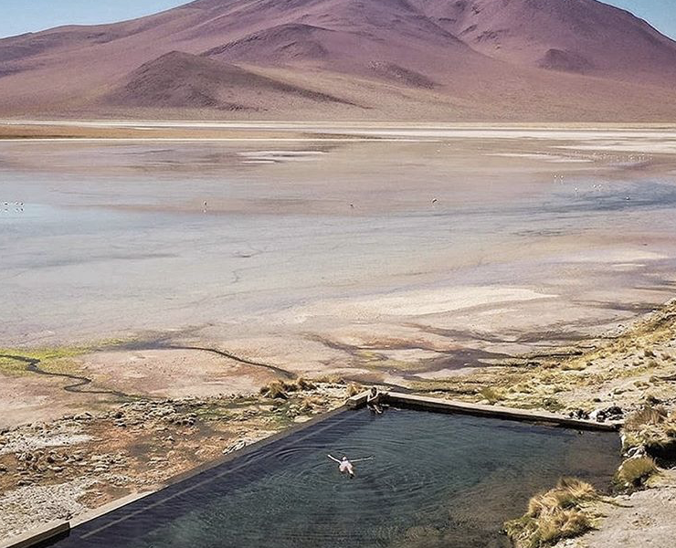 Salt flats and hot springs in Bolivia via @slow_roads