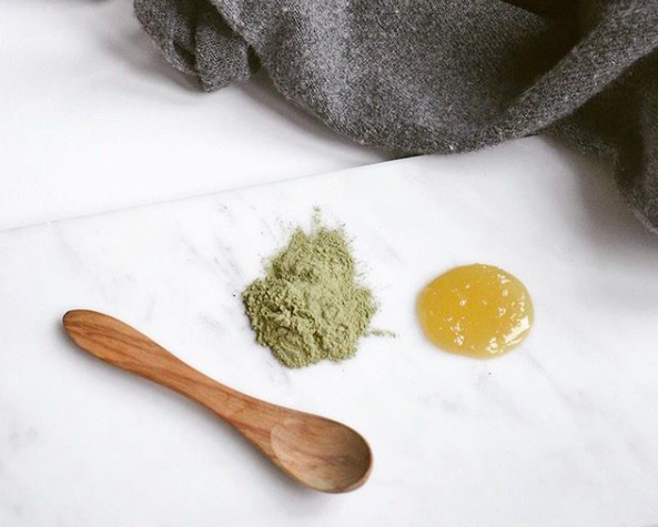 Green Clay Mask with a spoonful of honey