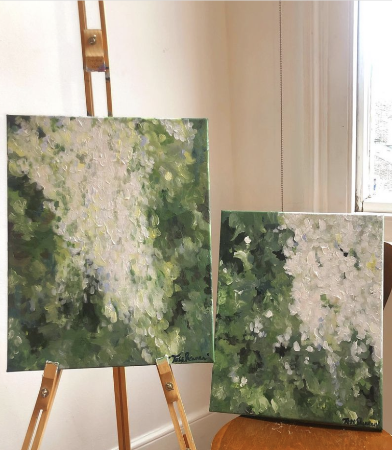 Tess paintings of winter ivy