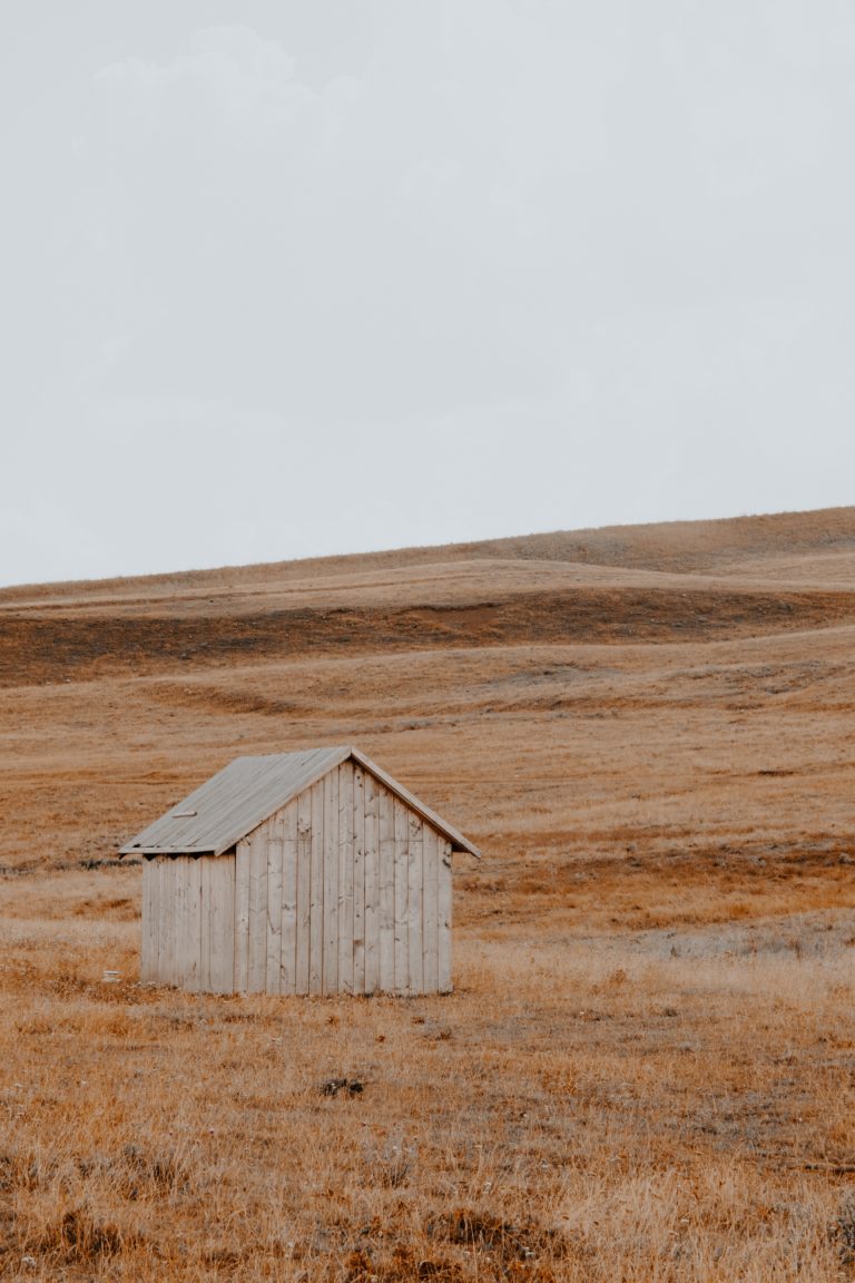 Wooden hut on the plains